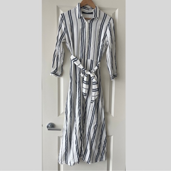 Zara long striped tunic in white and blue size L - Picture 6 of 16